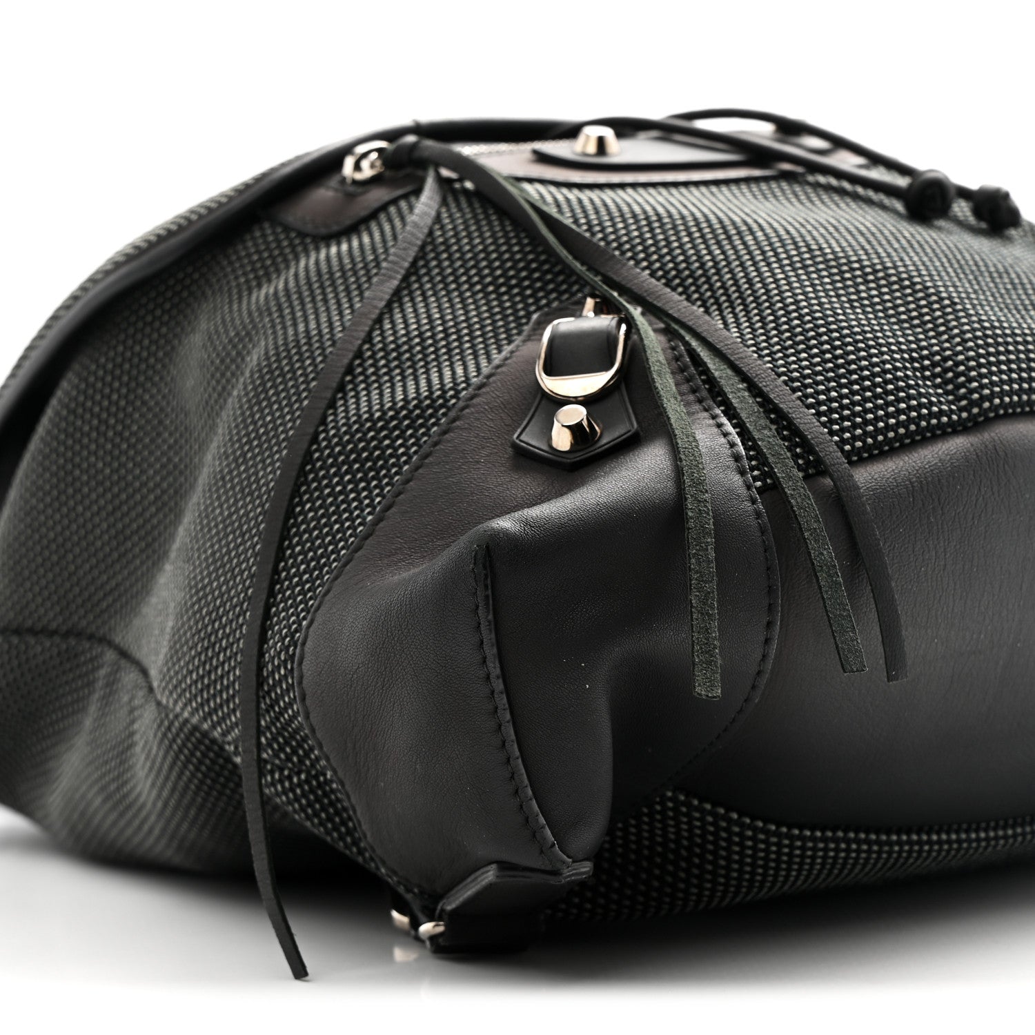 Balenciaga Canvas Calfskin Silver Hardware S Traveler Backpack Black 9 of 10