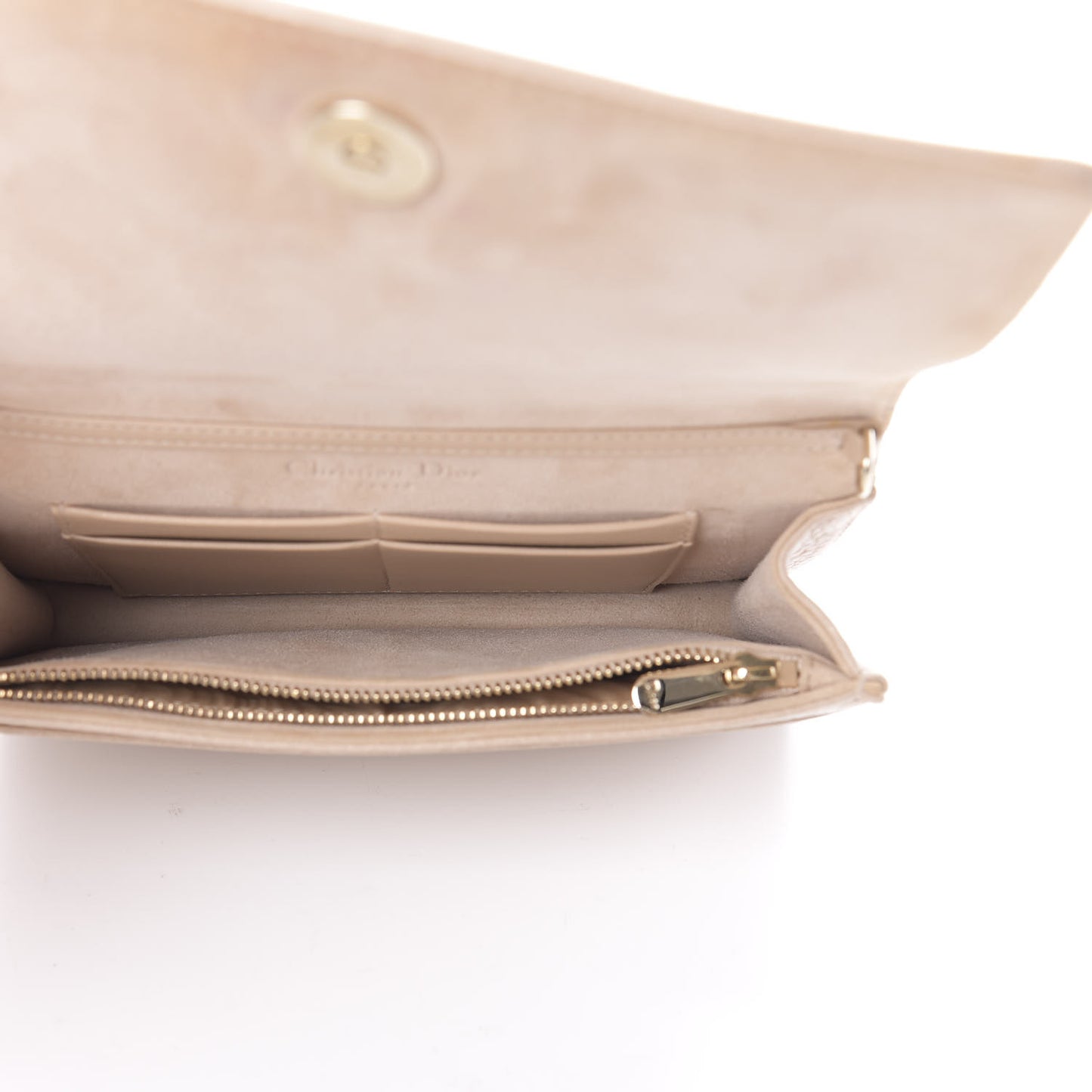 Grained Calfskin Diorama Wallet on Chain Pouch Nude