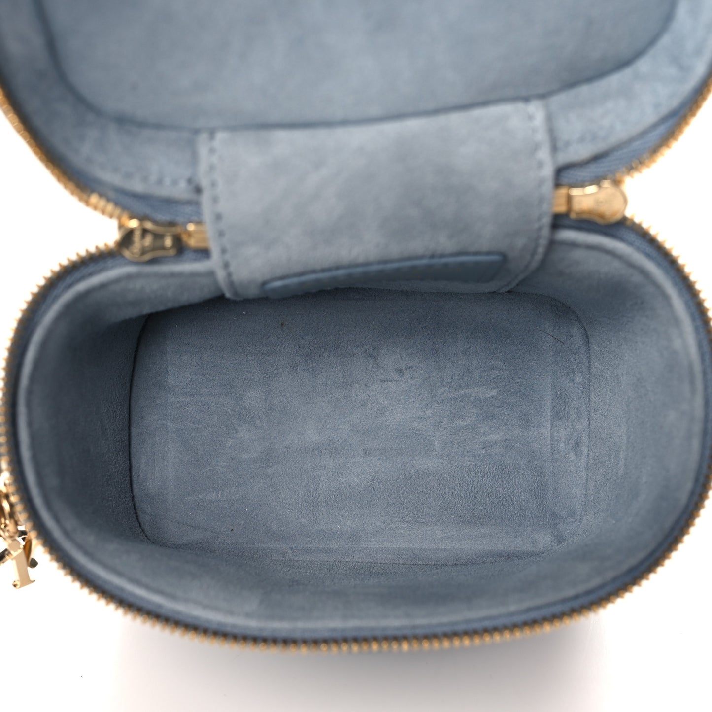 Lambskin Cannage Micro Lady Dior Vanity Case Cloud Blue