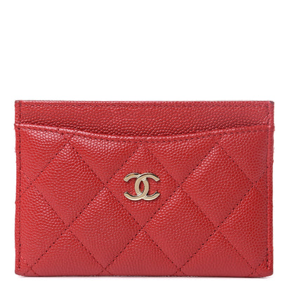 Chanel Caviar Quilted Card Holder Red 1 of 11