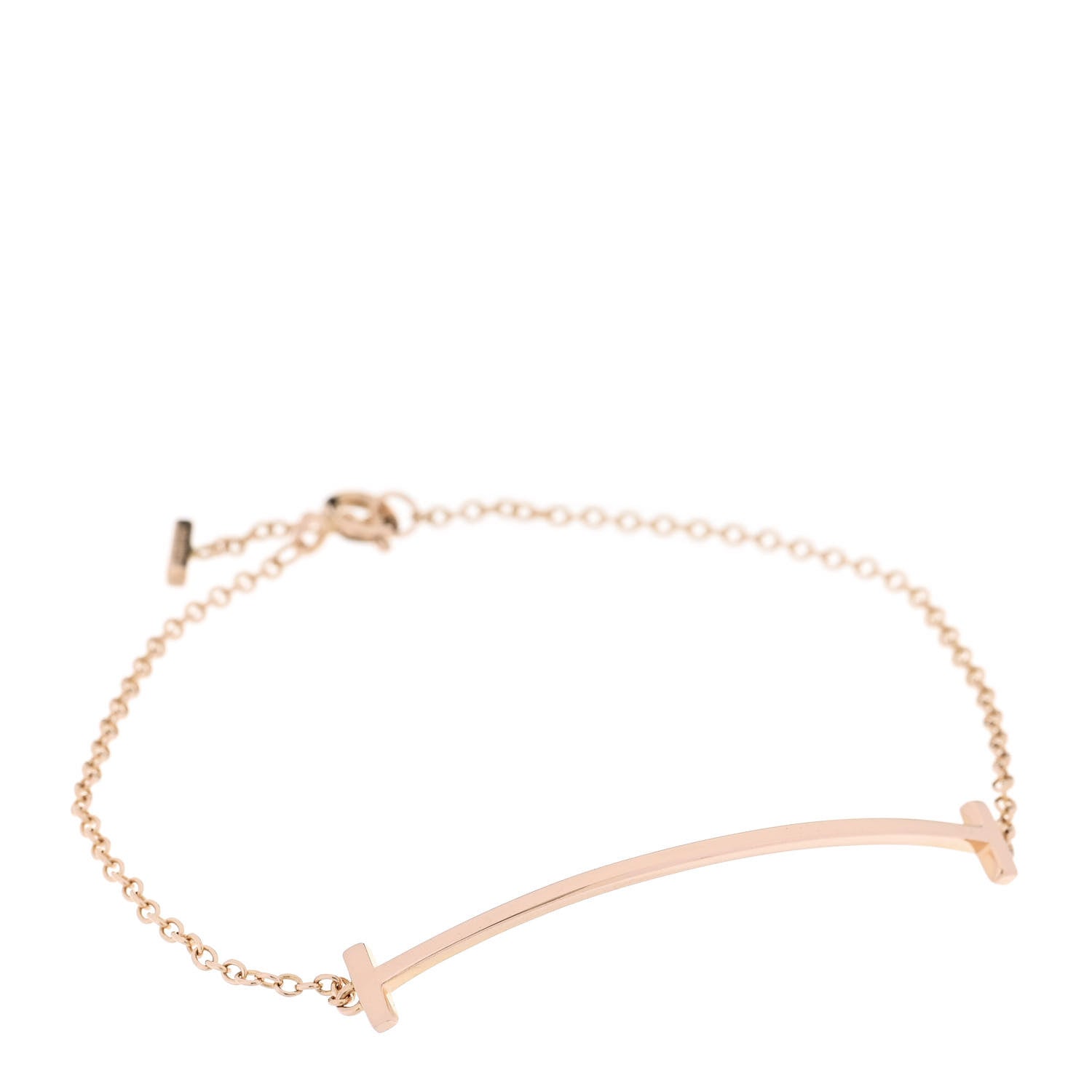 Tiffany 18K Rose Gold T Smile Bracelet 1 of 6