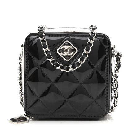 Chanel Patent Quilted Clutch With Chain Black 1 of 11