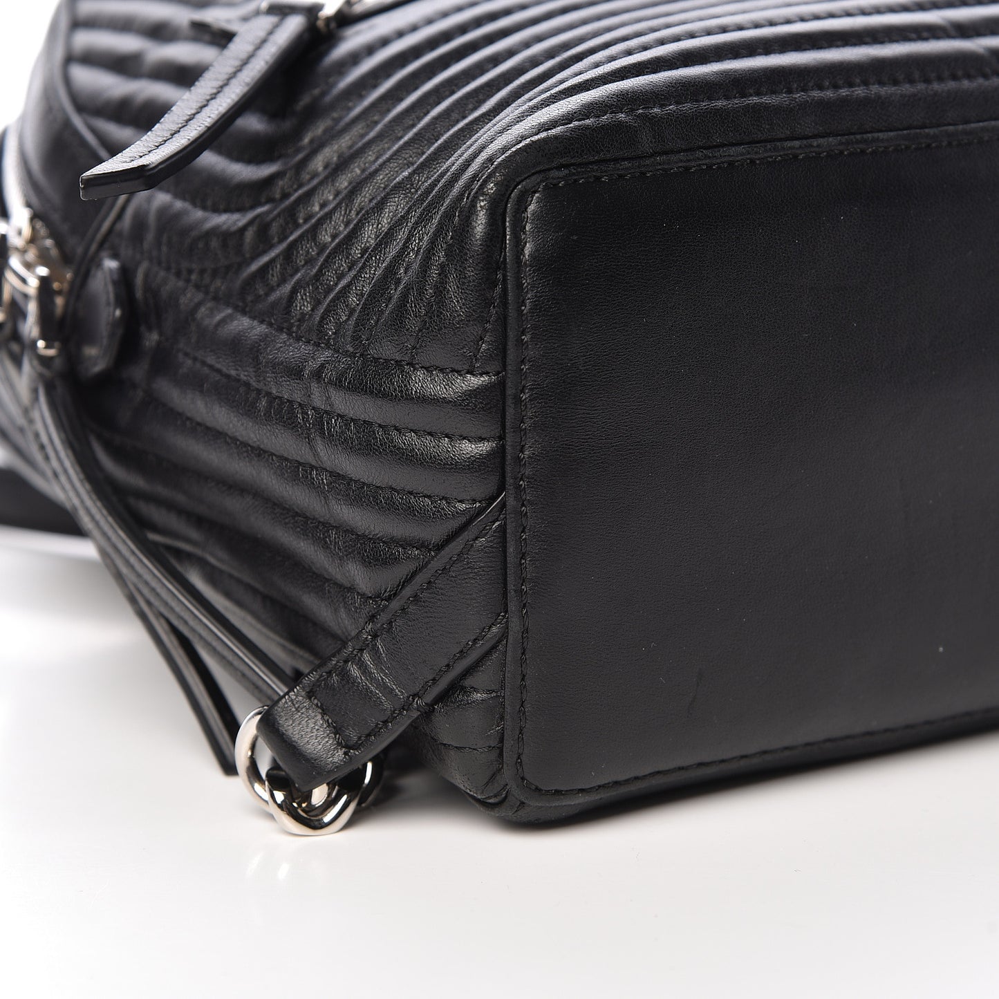 Shiny Nappa Trapuntata Mini Backpack Black