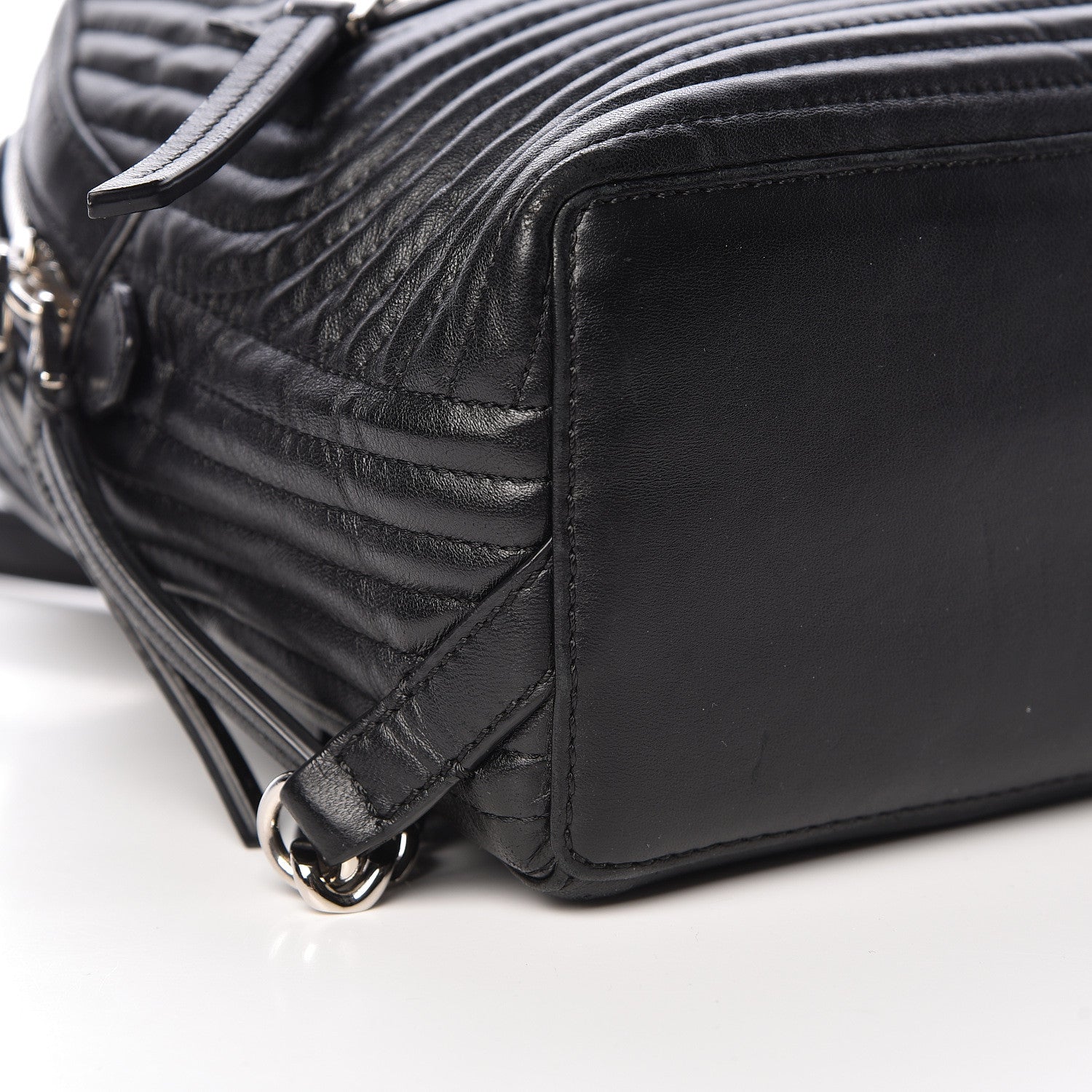 Fendi Shiny Nappa Trapuntata Mini Backpack Black 11 of 13