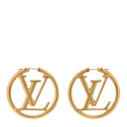 Louis Vuitton Metal Louise Hoop Earrings Gold 1 of 4