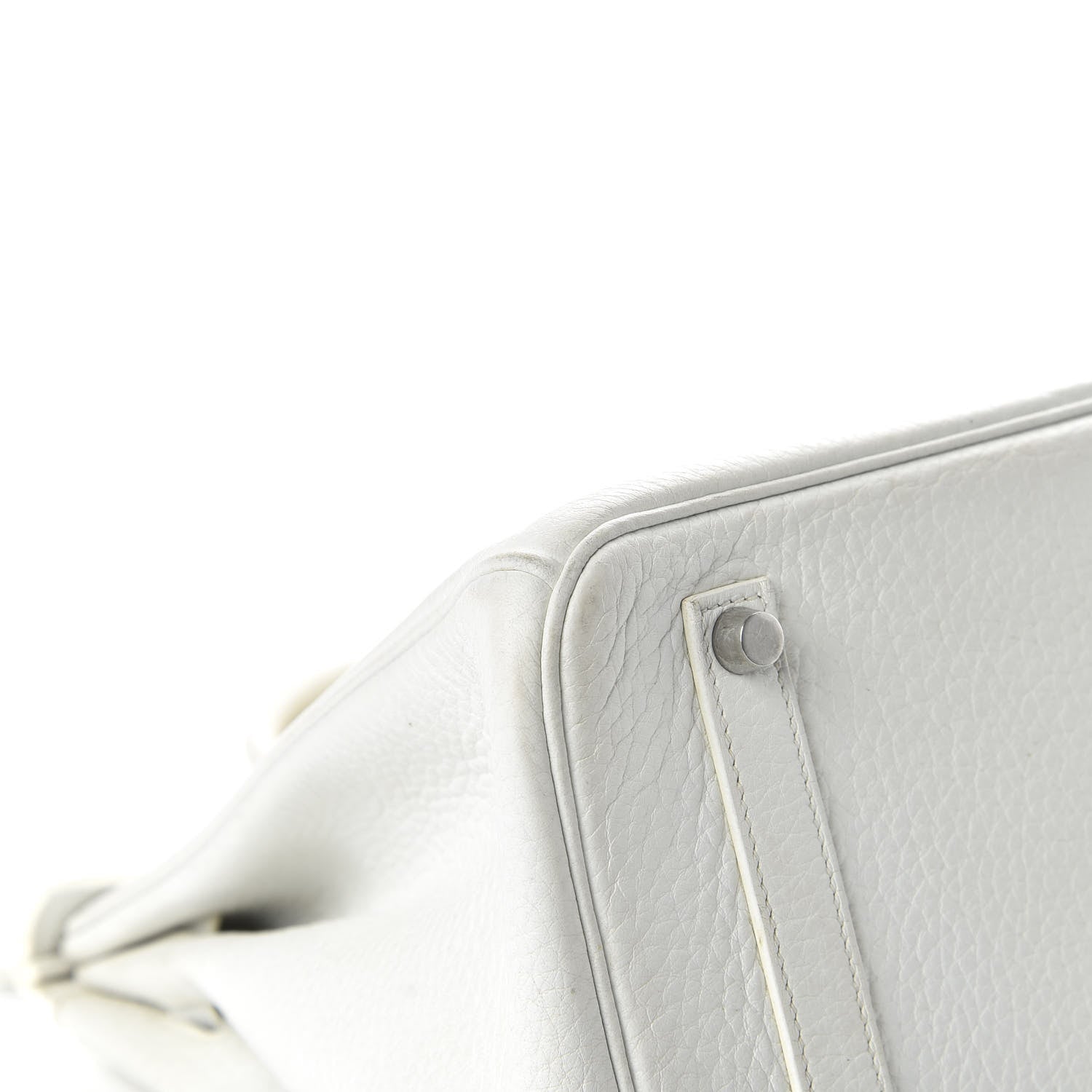 Hermes Taurillon Clemence Birkin 35 White 13 of 14