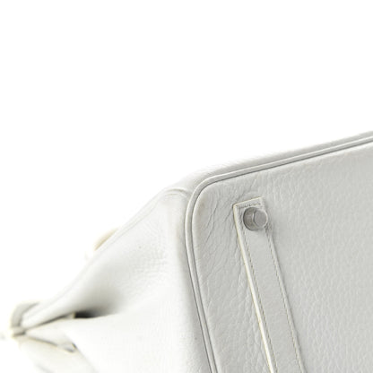 Hermes Taurillon Clemence Birkin 35 White 13 of 14