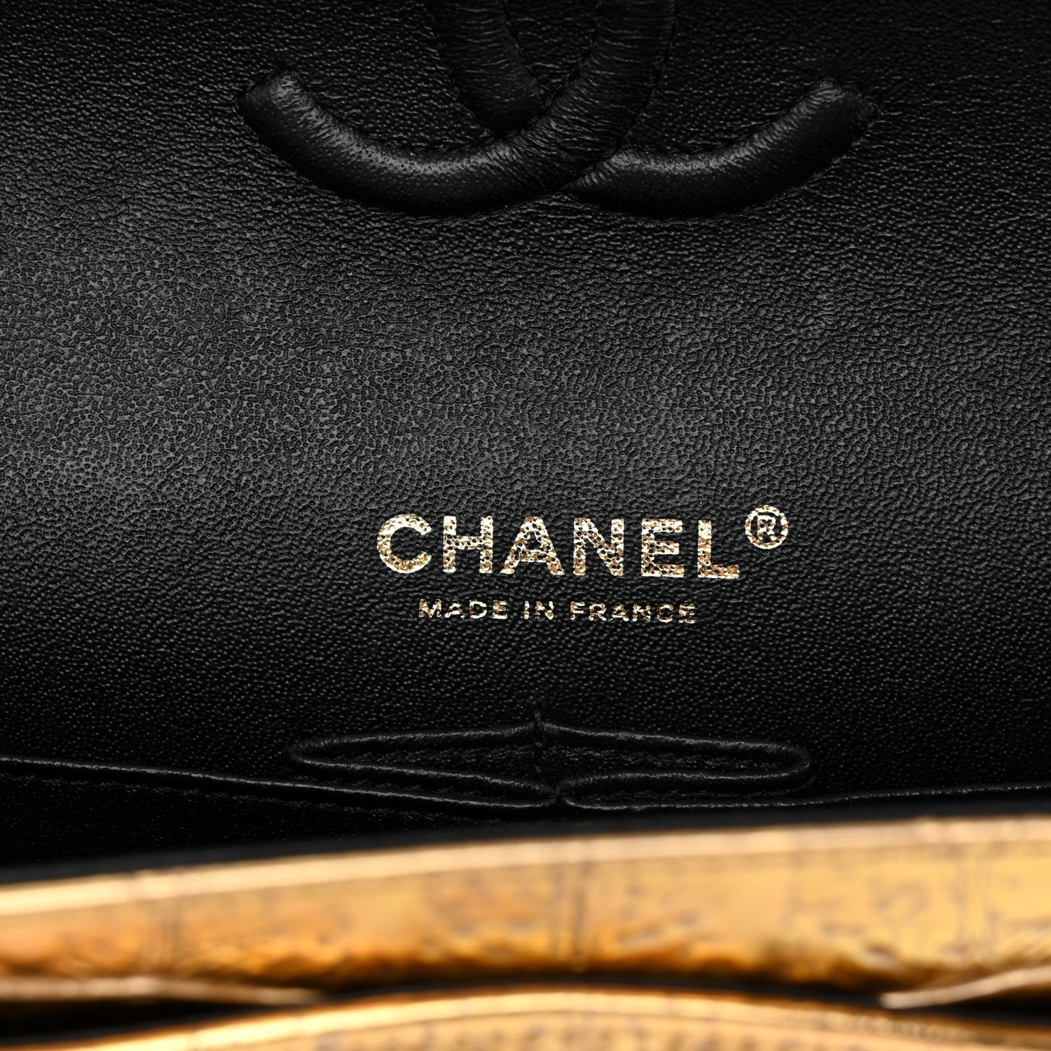Chanel Metallic Calfskin Crocodile Embossed Cocodile Small Double Flap Gold 6 of 10