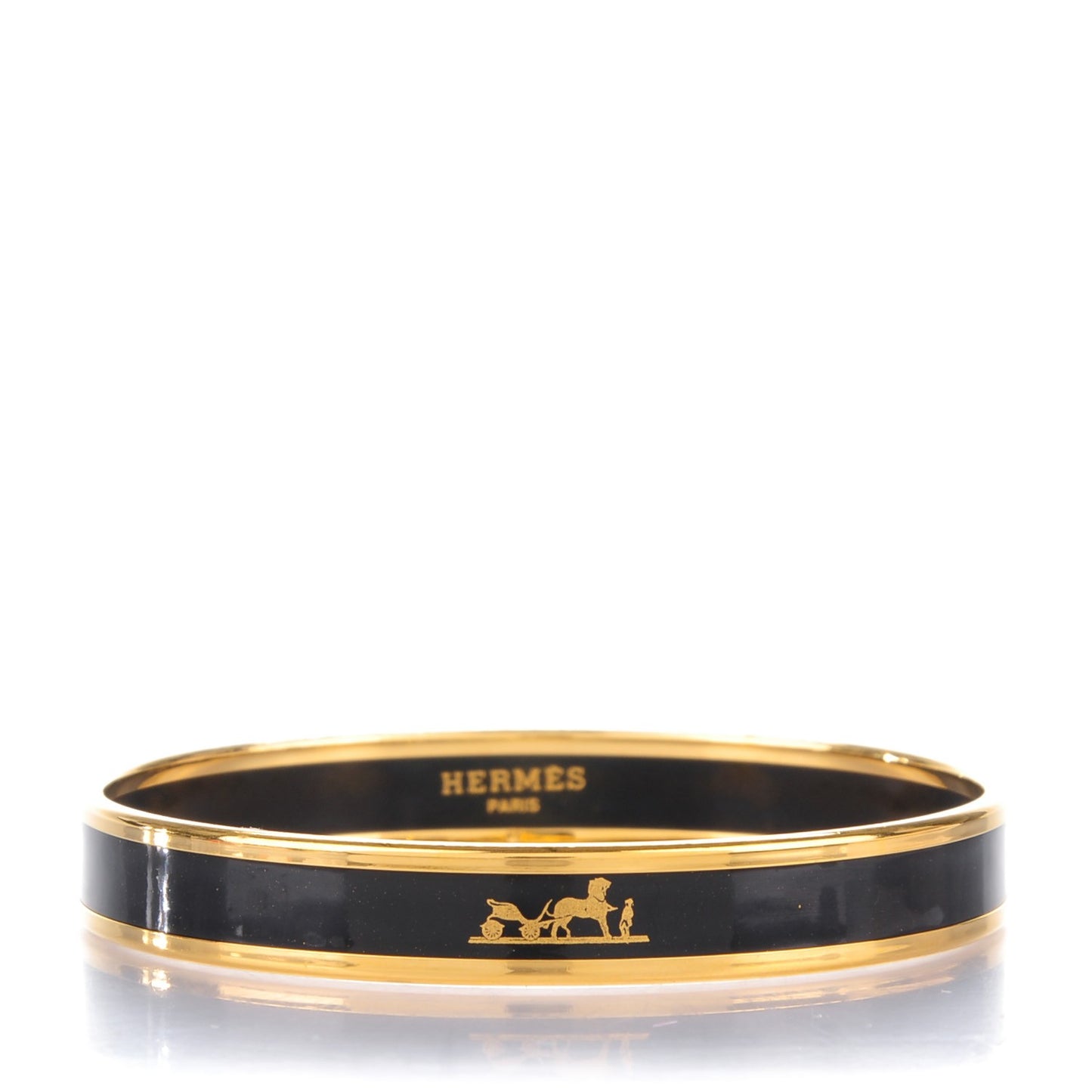 Enamel Printed Narrow Caleche Bracelet 65 Black