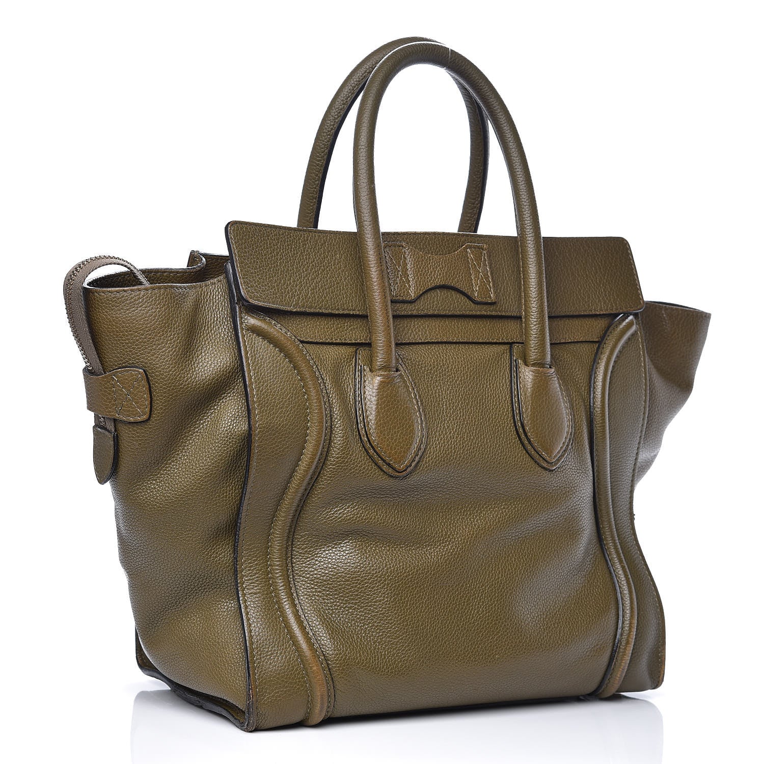 Celine Drummed Calfskin Mini Luggage Jungle 3 of 19