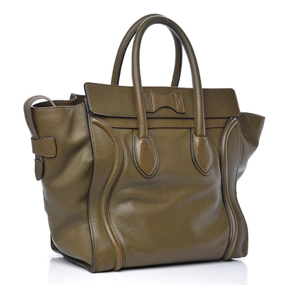 Celine Drummed Calfskin Mini Luggage Jungle 3 of 19