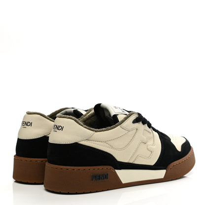 Fendi Suede Vitello Fendi Match Low Top Sneakers 40 Milk Black 4 of 8