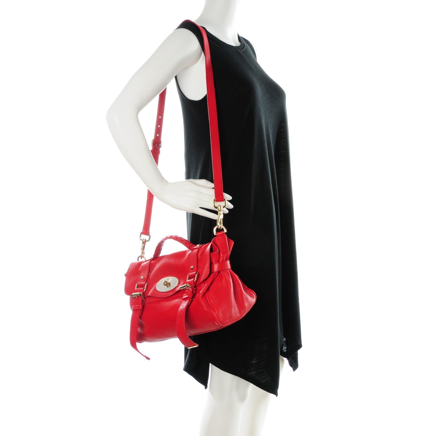 Mulberry Glossy Goatskin Medium Alexa Valentine Red 2 of 7