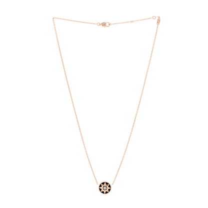 Christian Dior 18K Rose Gold Diamond Black Onyx Rose Des Vents Necklace 3 of 6