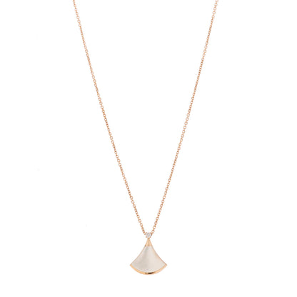 Bulgari 18K Rose Gold Diamond Mother of Pearl Small Divas' Dream Pendant Necklace 1 of 7