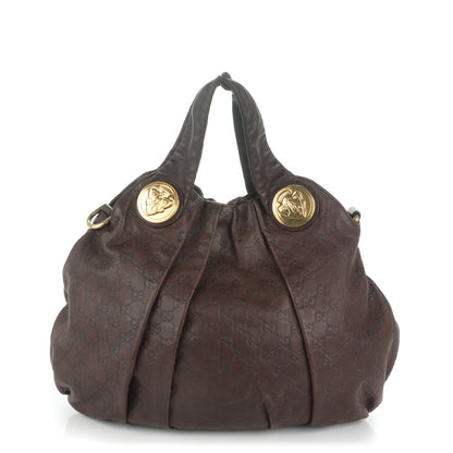 Gucci Guccissima Medium Hysteria Top Handle Bag Chocolate 1 of 9