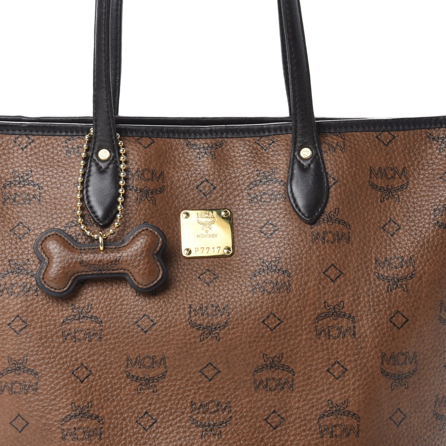 Visetos Dog Bone Shopper Tote Brown