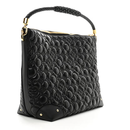 Louis Vuitton Lambskin Quilted Flowers Triangle Softy Black 3 of 9