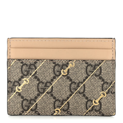 Gucci GG Supreme Monogram Horsebit Card Holder Beige 1 of 8