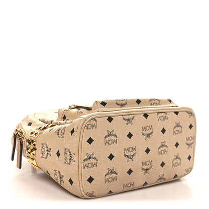 MCM Visetos Small Side Stud Stark Backpack Beige 3 of 8
