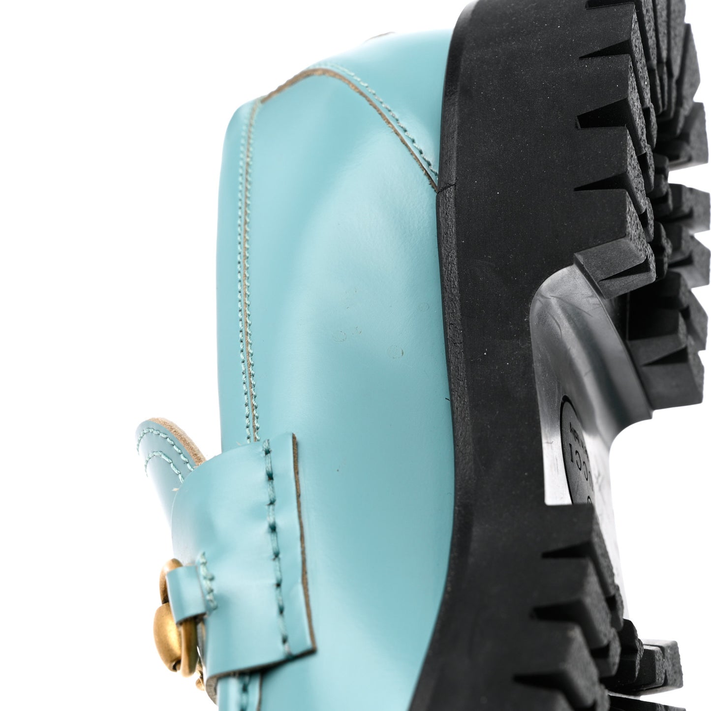 Cordovan Lux Womens Harald Horsebit 25mm Platform Loafers 38.5 Dusty Azure