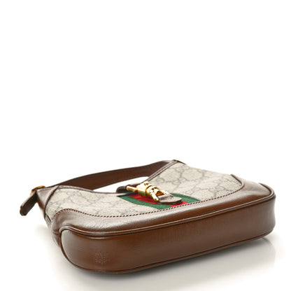 Gucci GG Supreme Monogram Azalea Calfskin Web Mini Jackie 1961 Hobo Beige Ebony Brown Sugar 4 of 10