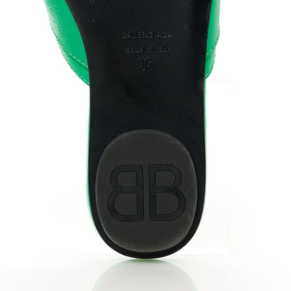 Balenciaga Agneau Arena Cagole Flat Slide Sandals 35 Vivid Green 10 of 11