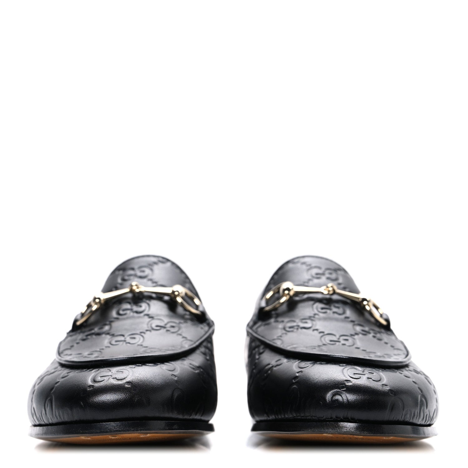 Gucci Betis Glamour Calfskin Guccissima Womens Jordaan Loafers 38 Black 3 of 11