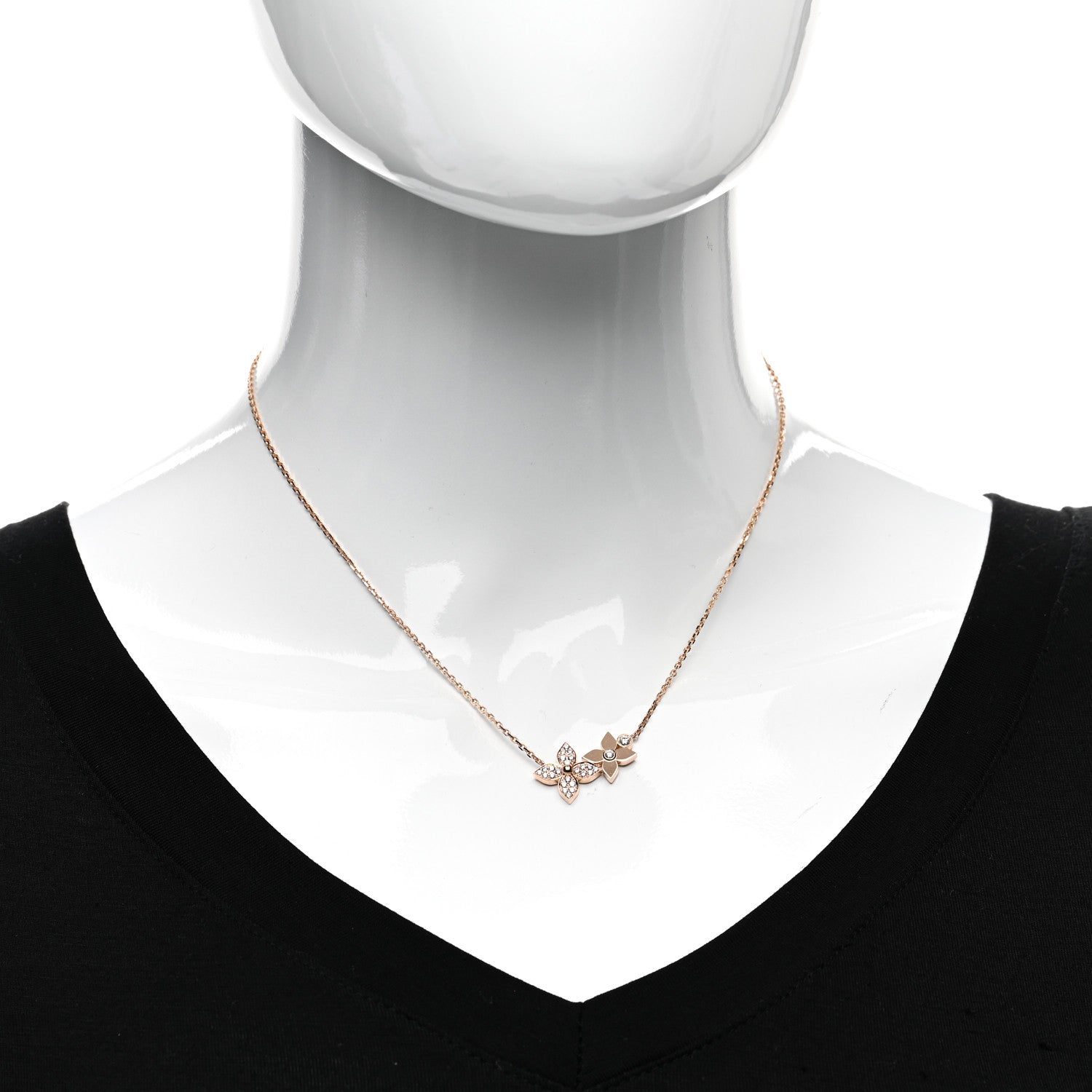 Louis Vuitton 18K Pink Gold Diamond Star Blossom Necklace 2 of 5