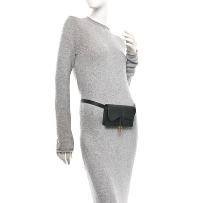 Christian Dior Grained Calfskin Saddle Belt Bag Black 2 of 13