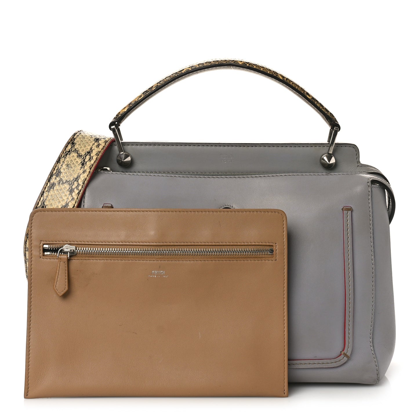 Vitello Baltico Dolce Elaphe DotCom Satchel Ardesia Grano Multicolor