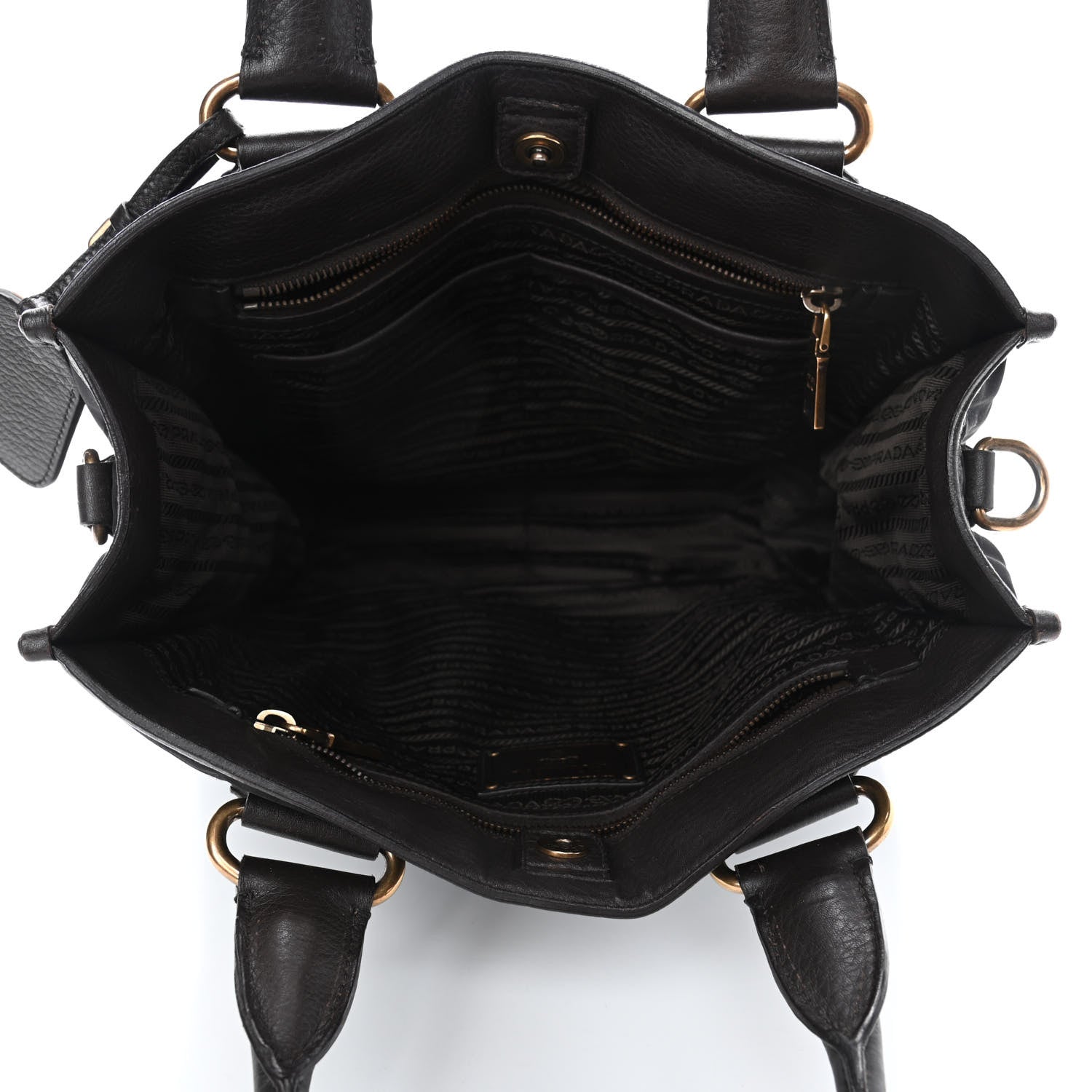 Prada Tessuto Nylon Jacquard Logo Tote Black 4 of 4