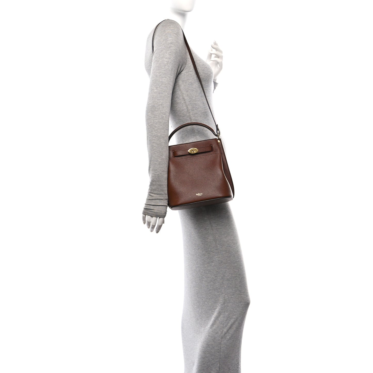 Grained Calfskin Islington Bucket Bag Oak