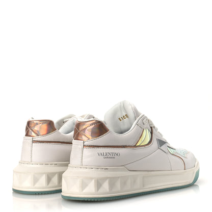 Valentino Garavani Nappa Metallic One Stud Low Top Sneakers 37 White 5 of 14