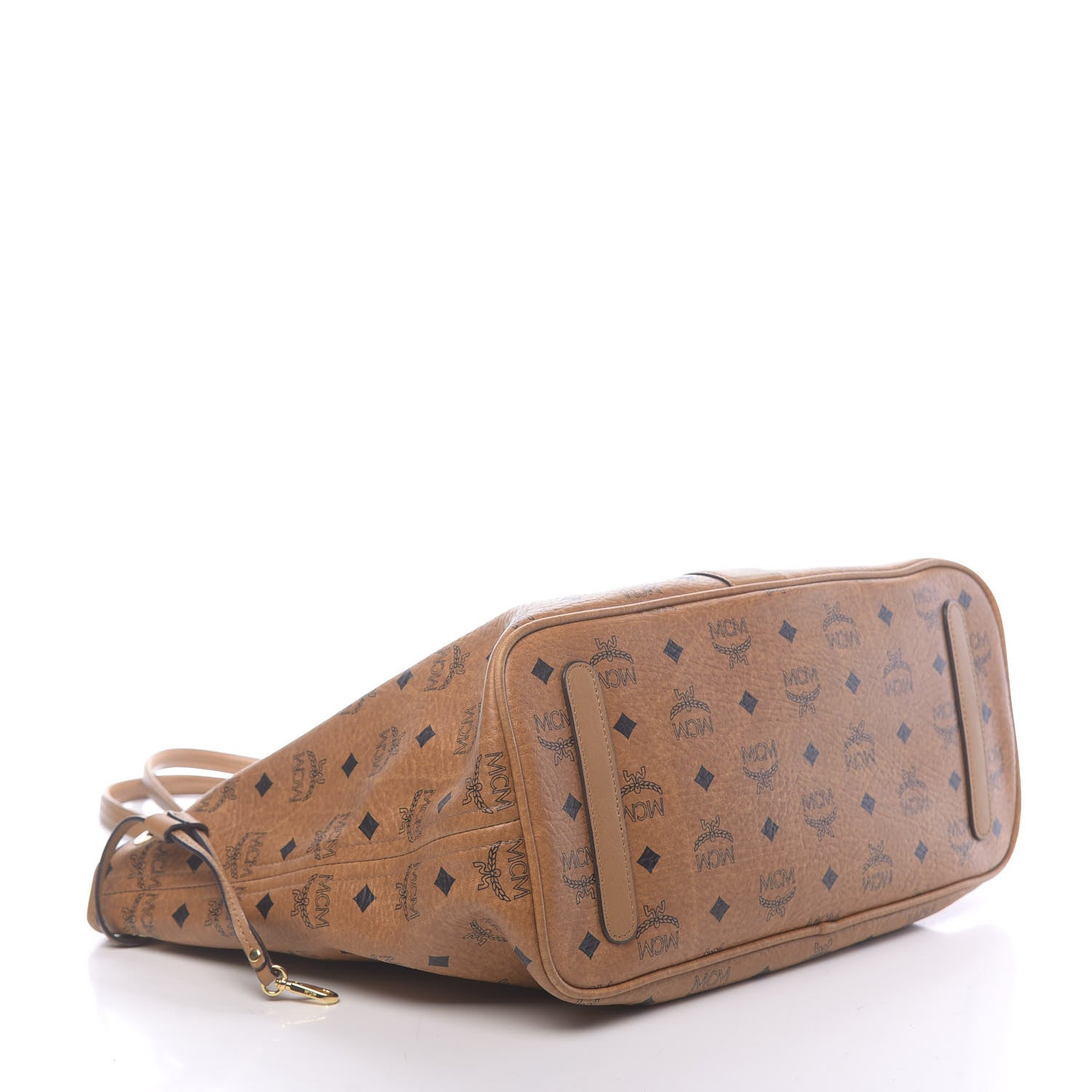 MCM Visetos Medium Liz Reversible Shopper Tote Cognac 7 of 16