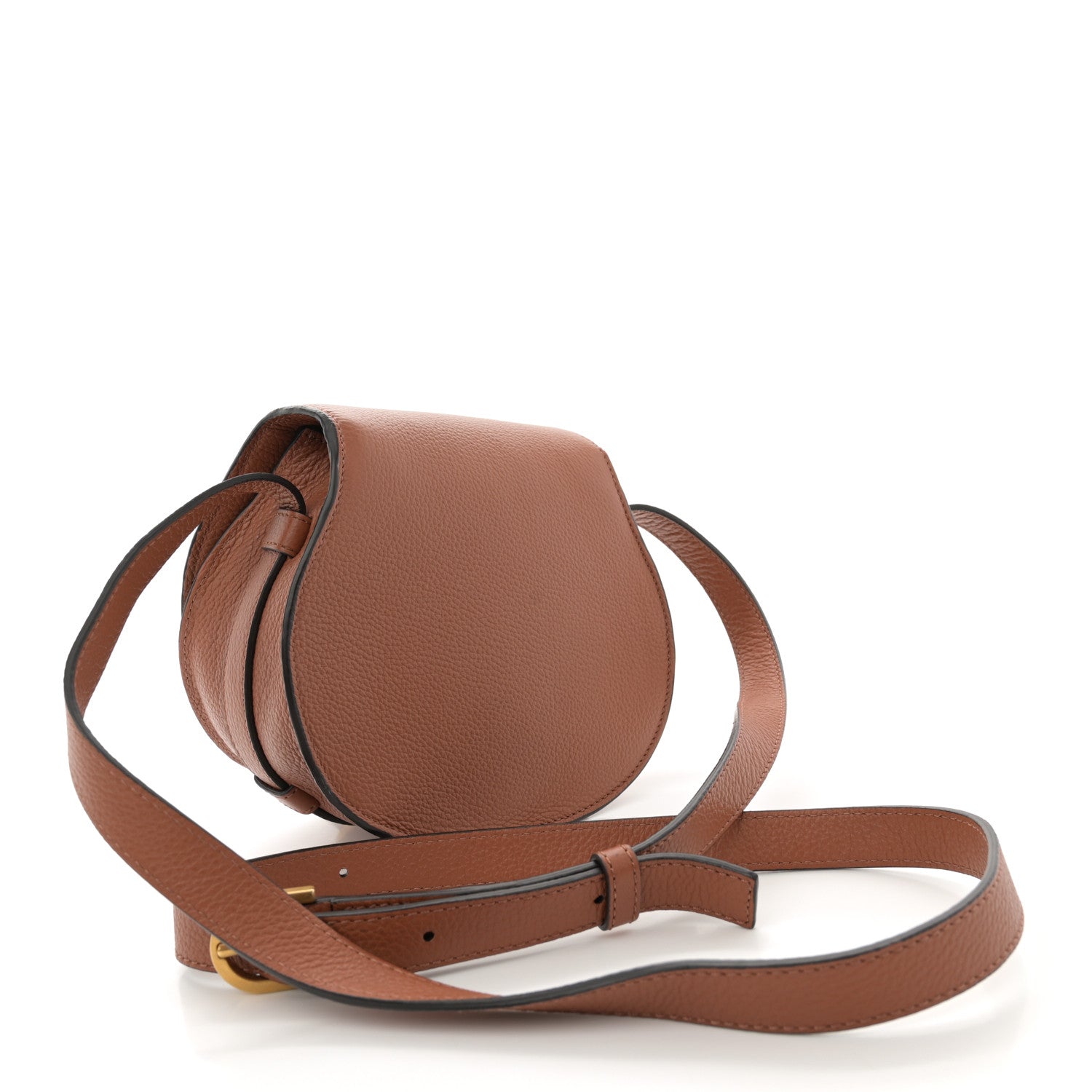 Chloe Grained Calfskin Studded Small Marcie Saddle Tan 3 of 10