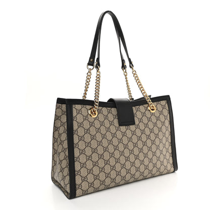 Gucci GG Supreme Monogram Medium Padlock Tote Black 3 of 10