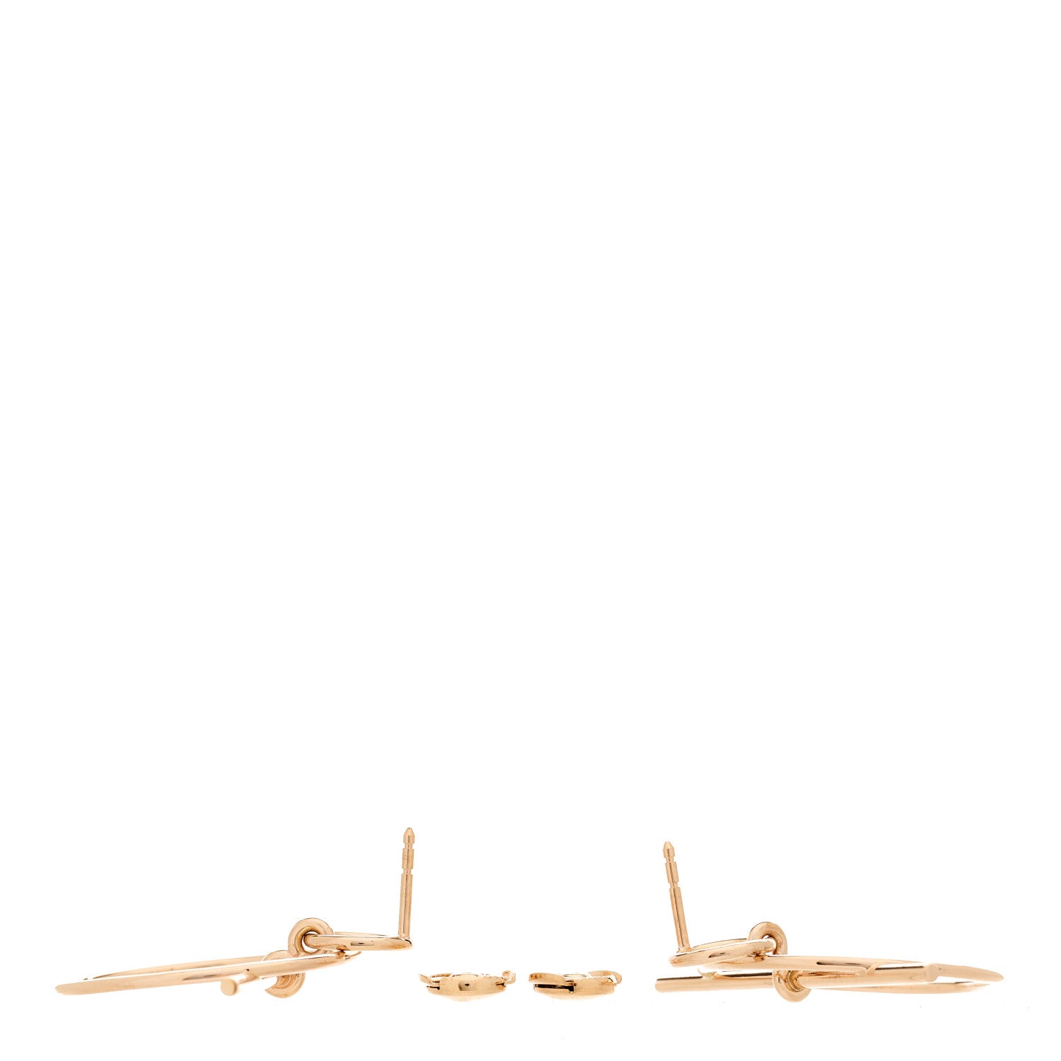 Hermes 18K Rose Gold PM Loop Earrings 3 of 4