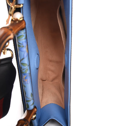 Gucci Calfskin Bamboo Web New Flora Small Nymphaea Top Handle Bag Azure 6 of 9