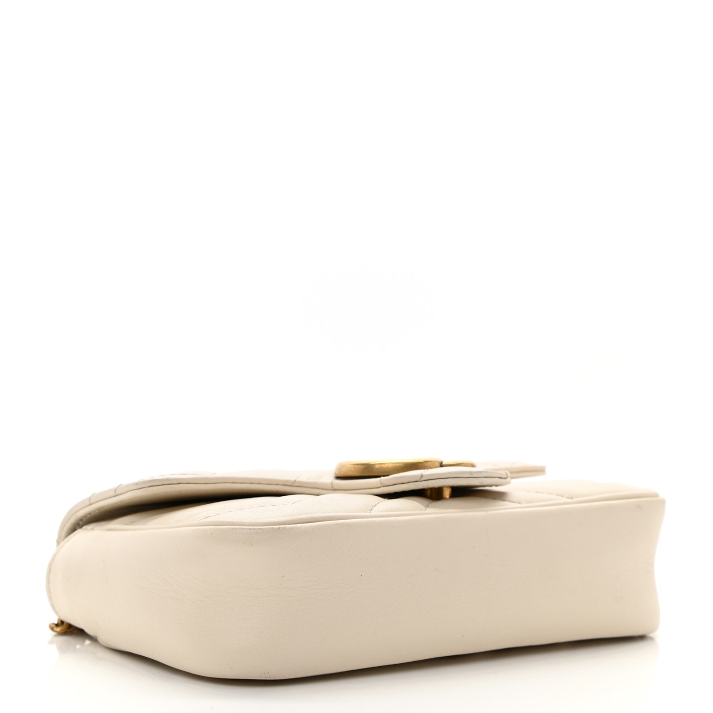 Calfskin Matelasse Super Mini GG Marmont Shoulder Bag White