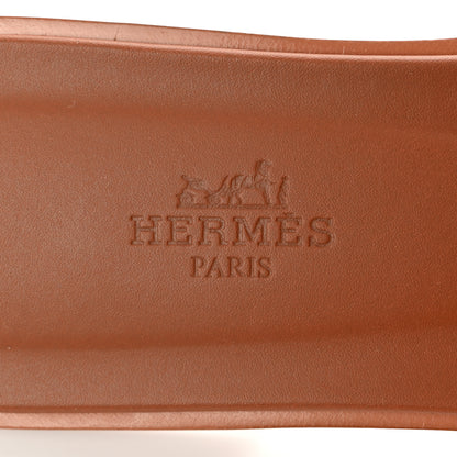 Hermes Box Calfskin Oran Sandals 38 Gold 5 of 9