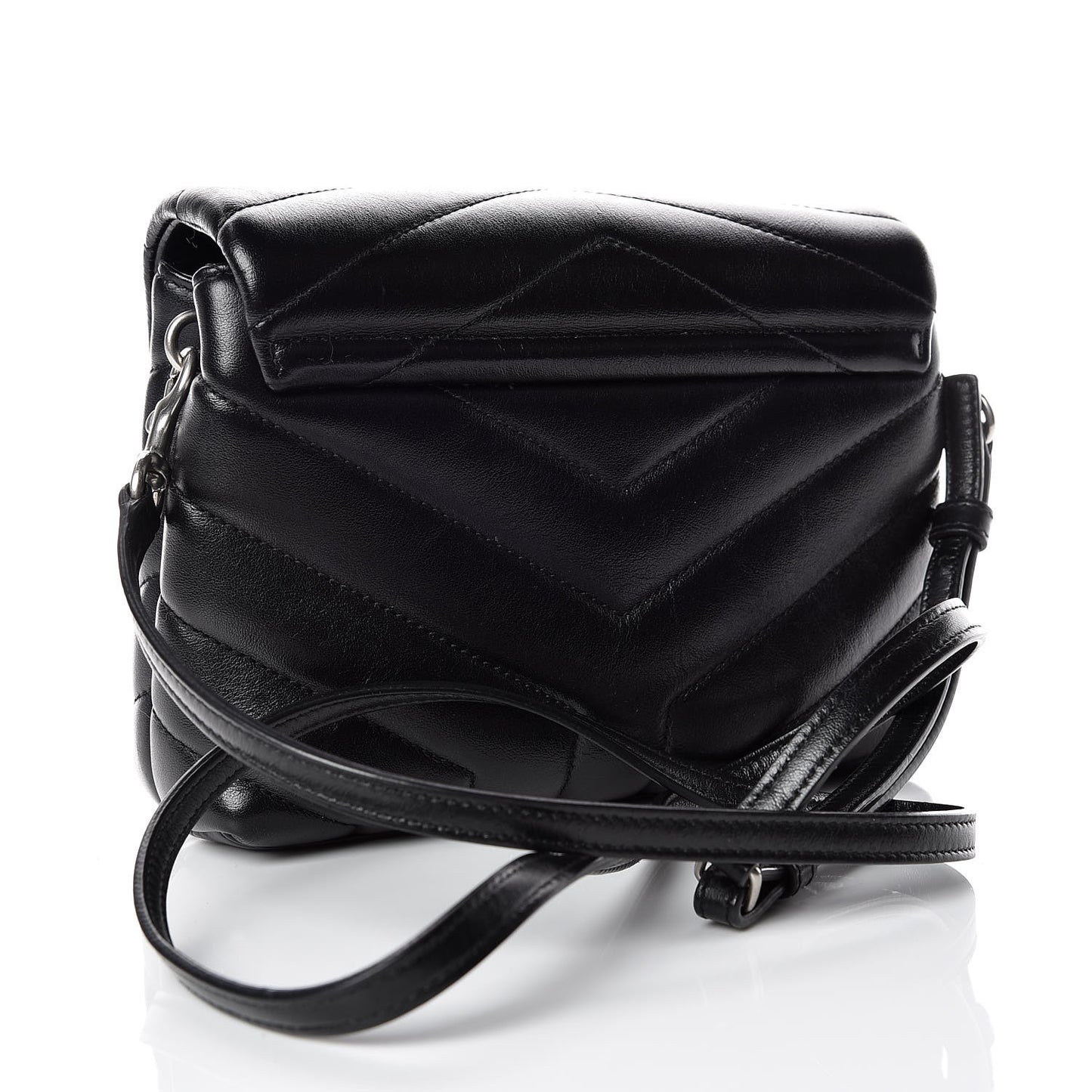 Calfskin Y Quilted Monogram Toy Loulou Crossbody Bag Black