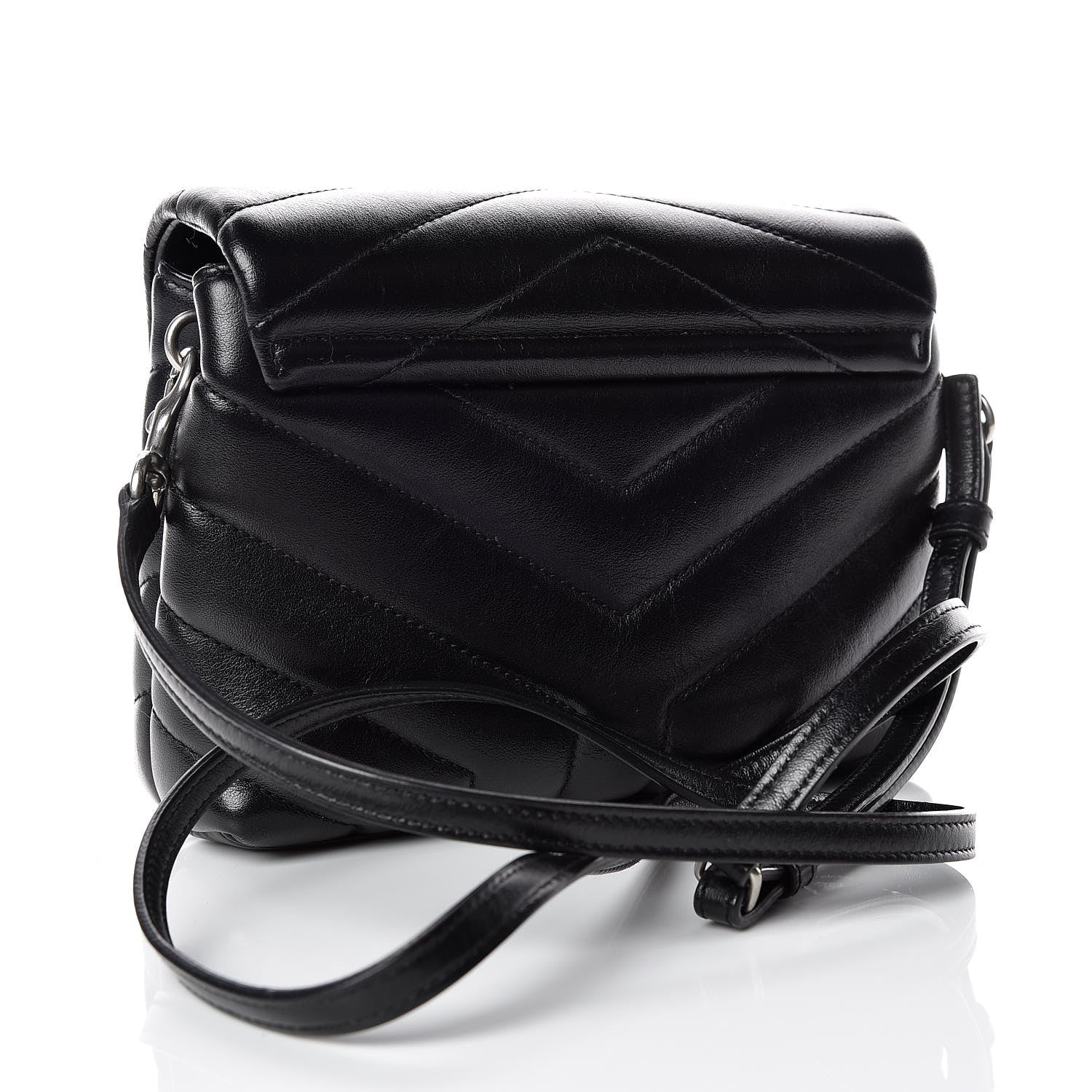 Saint Laurent Calfskin Y Quilted Monogram Toy Loulou Crossbody Bag Black 3 of 12