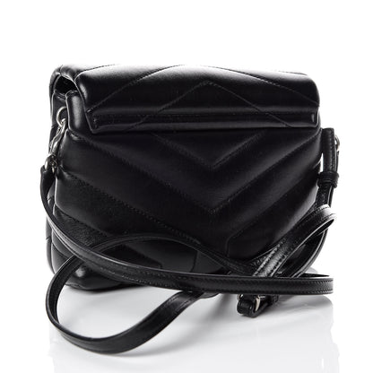Saint Laurent Calfskin Y Quilted Monogram Toy Loulou Crossbody Bag Black 3 of 12