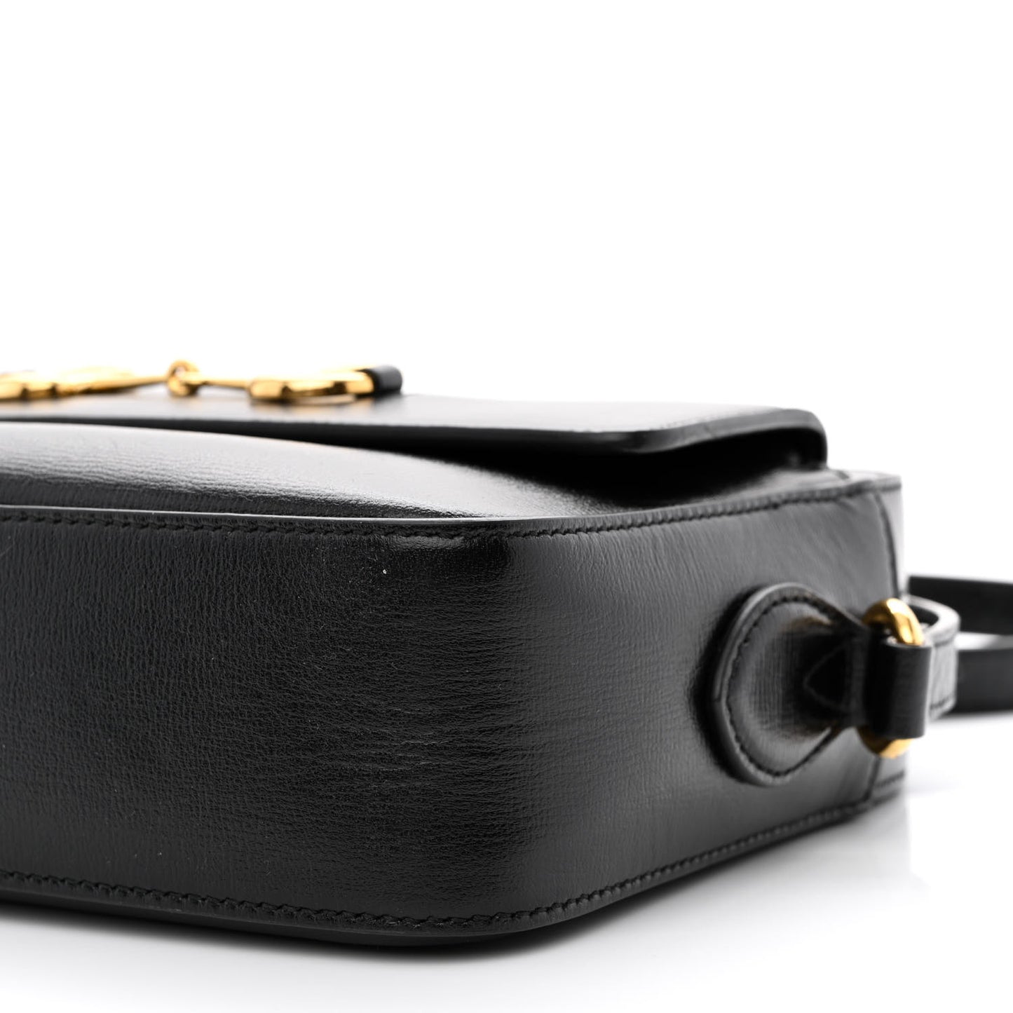 Textured Calfskin Small Horsebit 1955 Shoulder Bag Black