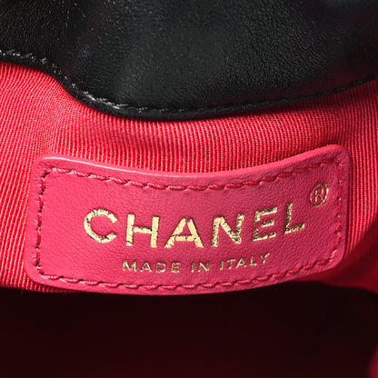 Chanel Lambskin Quilted Mini CC Drawstring Bucket Bag Black 6 of 10