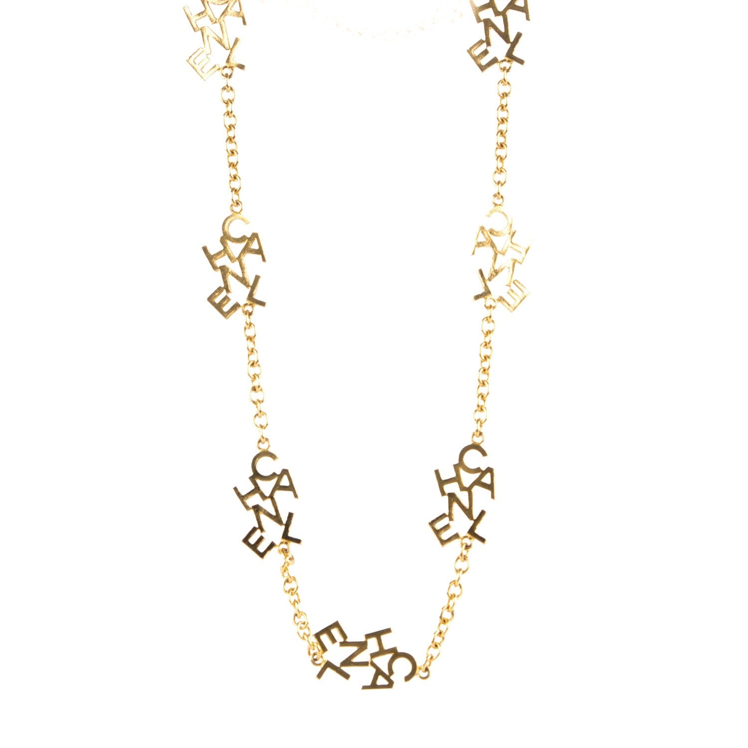 Chanel Logo Necklace Gold 1 of 4