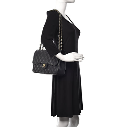 Chanel Caviar Quilted Jumbo Double Flap Black 2 of 11