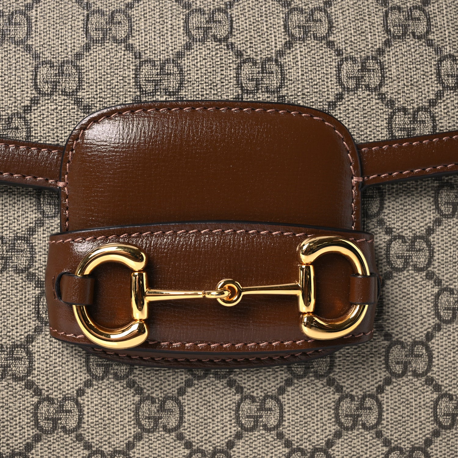 Gucci GG Supreme Monogram Horsebit 1955 Shoulder Bag Beige Brown Sugar 13 of 17