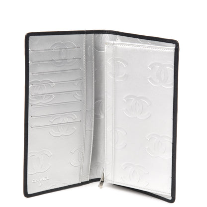 Chanel Calfskin Quilted Cambon Yen Wallet Black White 5 of 8